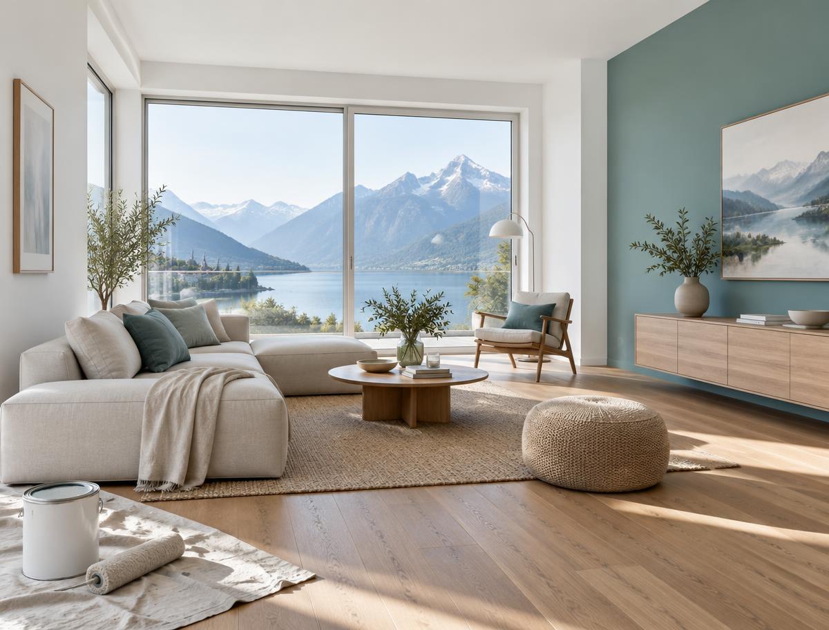 Wohnraum am See – neutrales Beispielbild